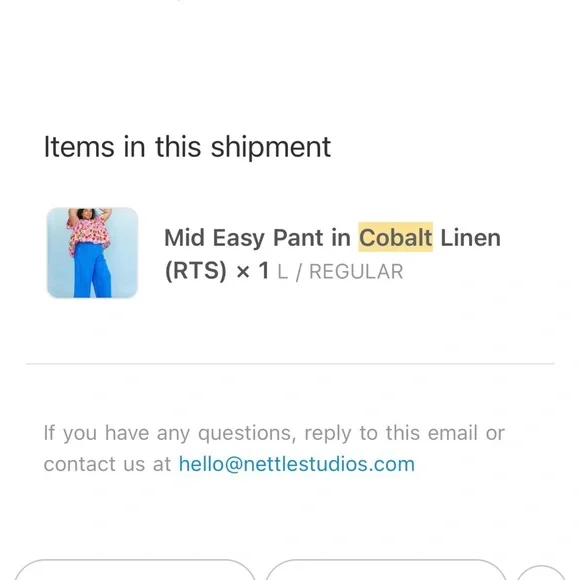 Nettle Studios Mid Easy Pant in Cobalt Linen Large Regular Length - Picture 7 of 13